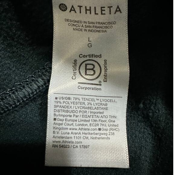 Athleta Seasoft Straight Leg Pants Large Blue High Rise Elastic Waist Pull On - Picture 4 of 5
